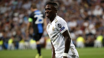 Vinicius, en el partido de Champions contra el Brujas.