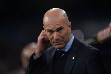 Zidane looks on during Real Madrid's Copa del Rey defeat to Leganés last week.