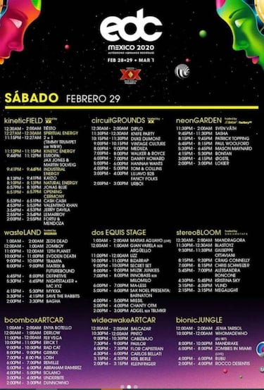 EDC México 2020: Cartel completo de Dj’s y B2B