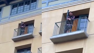 Messi desata la locura en San José tras salir al balcón a saludar a los fans
