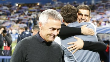 Hidalgo y Escribá, antes del partido.