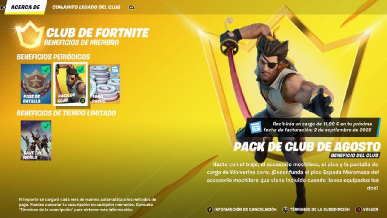 Club de Fortnite septiembre 2022 nueva skin Desamorada anunciada
