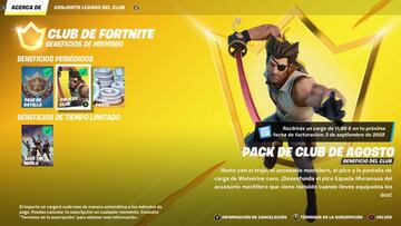 Wolverine Cero es la skin del Club de Fortnite durante agosto de 2022