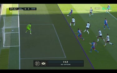 La polmica del Valencia-Bar?a: un gol muy justo, otro anulado al Valencia...