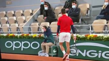 La secuencia del segundo pelotazo seguido de Djokovic a un l¨ªnea en un Grand Slam
