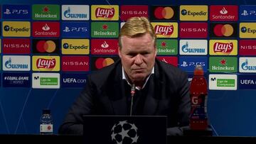 Koeman habla en rueda de prensa tras la victoria del Barça