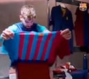 ¿Le gustó? La viral reacción de Piqué al ver la nueva camiseta del Barcelona