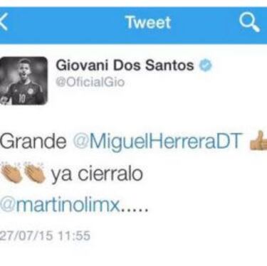 Giovani dos Santos aplaude la agresión de Herrera a Martinoli