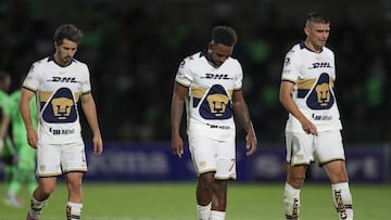 Pablo Bennevendo, Alvaro Angulo, Guillermo Gutierrez of Pumas during the 10th round match between FC Juarez and Pumas UNAM as part of the Liga BBVA MX, Torneo Apertura 2025 at Olimpico Benito Juarez Stadium, on September 23, 2025 in Ciudad Juarez, Chihuahua, Mexico.