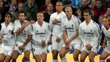 12/12/04 PARTIDO DE LIGA DE PRIMERA DIVISION ENTRE LOS EQUIPOS REAL MADRID REAL SOCIEDAD AVISO DE BOMBA  RAUL FIGO BECKHAM RONALDO ZIDANE HELGUERA
 PUBLICADA 29/12/04 NA MA07 3COL