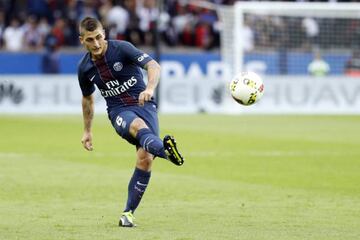 Paris Saint Germain midfielder Marco Verratti in action during the French league 1 soccer game between PSG vs Bordeaux