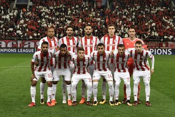 Olympiacos' starting line-up.