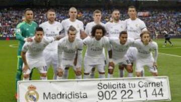 Formaci&oacute;n del Real Madrid ante el Rayo.