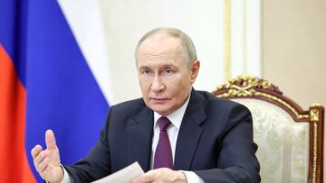 Russian President Vladimir Putin chairs a meeting with members of the government via video link in Moscow, Russia May 22, 2025. Sputnik/Alexander Kazakov/Pool via REUTERS ATTENTION EDITORS - THIS IMAGE WAS PROVIDED BY A THIRD PARTY.