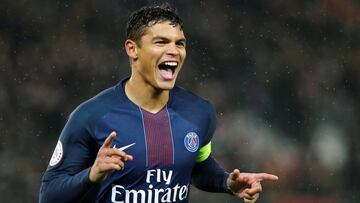 Thiago Silva con el PSG.