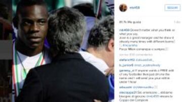 Mensaje de apoyo de Balotelli a Mourinho.