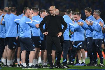 Pep Guardiola, entrenador del Manchester City, en la final de la Champions League.