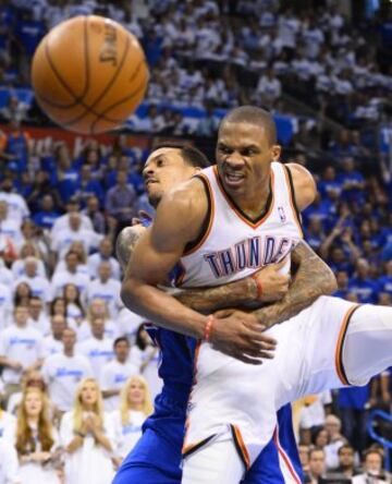Barnes y Westbrook, la única forma de parar a Russell ayer.