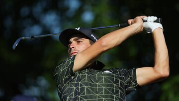 BROOKLINE, MASSACHUSETTS - JUNE 14: Joaquin Niemann of Chile hits a shot on the driving range during a practice round prior to the US Open at The Country Club on June 14, 2022 in Brookline, Massachusetts. (Photo by Andrew Redington/Getty Images)