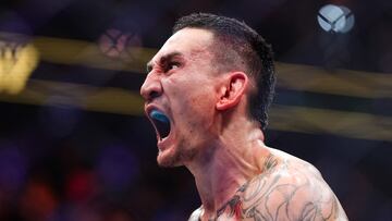 Max Holloway después de su triunfo ante Justin Gaethje en el UFC 300.