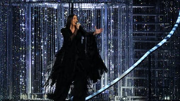 Yuval Raphael, representing Israel, performs "New Day Will Rise", during the Grand Final of the 2025 Eurovision Song Contest in Basel, Switzerland, May 17, 2025. REUTERS/Denis Balibouse
