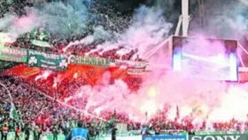 <b>ABRUMADOR. </b>El Villarreal tuvo que vivir este ambiente infernal en su partido de vuelta de los octavos de final en la pasada edición de la Liga de Campeones.