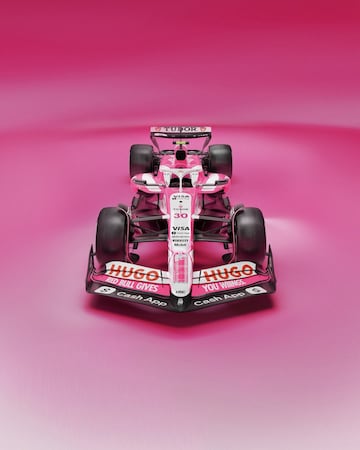 La escuder¨ªa italiana muestra su dise?o especial en rosa para los monoplazas de sus pilotos Liam Lawson y Isack Hadja.