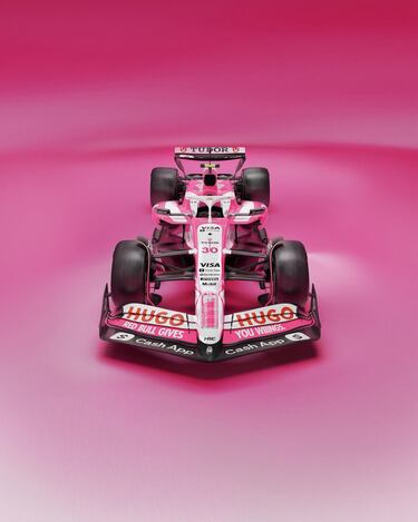 La escudería italiana muestra su diseño especial en rosa para los monoplazas de sus pilotos Liam Lawson y Isack Hadja. 