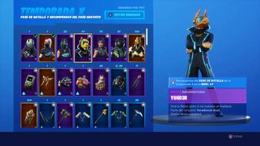 Fortnite Temporada 10: todos los skins del Pase de Batalla