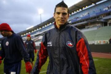 González en una práctica de la Roja, en 2007, durante una gira por Europa.