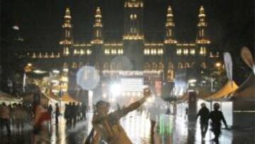Las calles de Viena se vieron desbordadas por la intensa lluvia