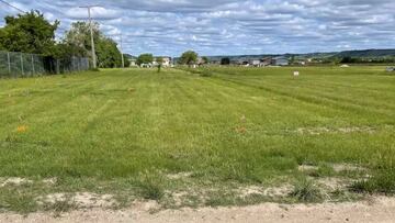 A field near the former Marieval Indian Residential School, where the Cowessess First Nation say they found the unmarked graves of hundreds of people, is seen near Grayson, Saskatchewan, Canada in a still image from video June 24, 2021.  Federation of Sov