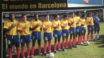La Selección Colombia que clasificó a los Olímpicos de Barcelona 1992.