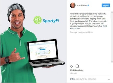 Ronaldinho se une a Messi para patrocinar Blockchain