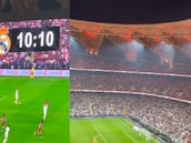 Aficionados corean el nombre de Messi durante la Supercopa ante el Madrid