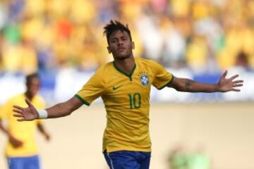 1-0. Neymar celebra el primer tanto.