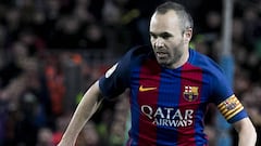 Iniesta substituted at half time with suspected strain