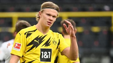 Erling Haaland durante un encuentro de la Bundesliga entre el Borussia Dortmund y el Arminia Bielefeld. 