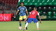 Partido entre Chile y Colombia por Eliminatorias al Mundial 2022.