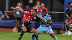   (L-R), Eduardo Aguirre of Atlas y Taivon Gray of NYC during the game New York City vs Atlas, corresponding to the group stage of the Leagues Cup 2023, at Citi Field Stadium, on July 23, 2023.

<br><br>

(I-D), Eduardo Aguirre de Atlas y Taivon Gray de NYC durante el partido New York City vs Atlas, correspondiente a la fase de grupos de la Leagues Cup 2023, en el Estadio Citi Field, el 23 de Julio de 2023.