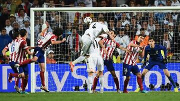 – Fue el momento exacto en el que Sergio Ramos se alzó por los cielos de Lisboa para empatar a uno la final de la Champions League 2013-2014 entre Real Madrid y Atlético de Madrid; la primera entre dos equipos de la misma ciudad, la quinta entre escuadras del mismo país. Diego Godín había adelantado a los ‘Colchoneros’ de Simeone. El gol de Ramos envió al partido a tiempo extra, periodo en el que los merengues terminaron de someter a su maltrecho rival. Marcelo, Bale y Cristiano dieron forma al 4-1 y a la ansiada ‘Décima’ copa de Europa para el madridismo.