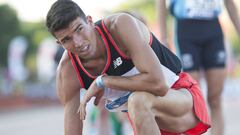 Adel Mechaal, tras competir en la prueba de 1.500 metros en los Campeonatos de Espa&ntilde;a de Atletismo.