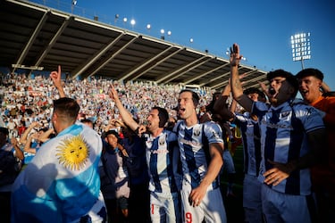 Los jugadores del Leganés celebran el ascenso a Primera División.