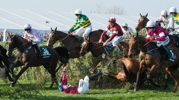 Un momento de la carrera del Grand National. 