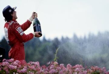 Celebrando el GP de Bélgica en 1991.
