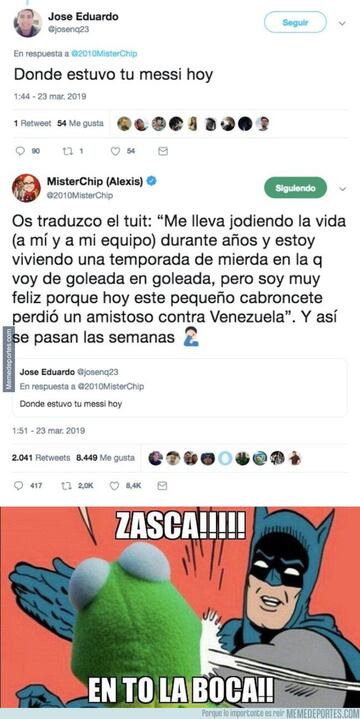 Messi, protagonista de los memes de los partidos internacionales