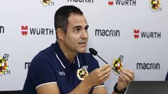 Carlos Velasco Carballo, durante una rueda de prensa del Comit&eacute; T&eacute;cnico de &Aacute;rbitros. 