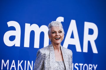 Maye Musk durante la alfombra roja de la gala béfica amfAR celebrada en el Hotel du Cap-Eden-Roc.