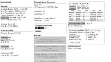 Universal Paperclips, un 'clicker' sobre la producción en el capitalismo