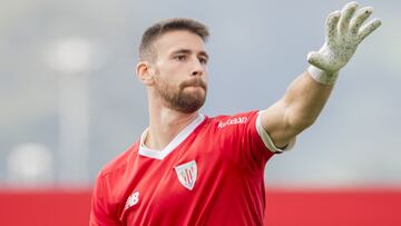 Unai Simón, este martes en Lezama.